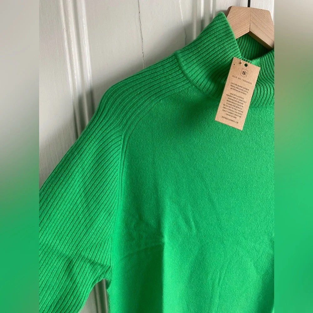 Luxury Mongolian cashmere turtle neck sweater Blue Sky Cashmere Sz M - Picture 9 of 12